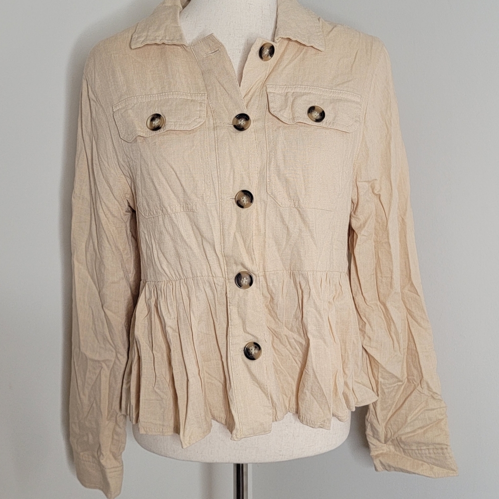 Miami button down peplum blouse